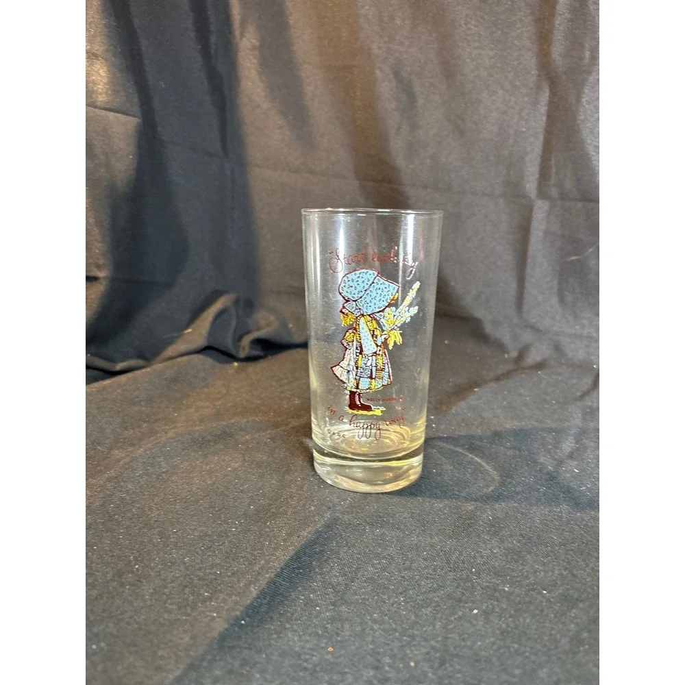 Holly Hobbie Glass Cup Tumbler with Girl Illustration Drinkware